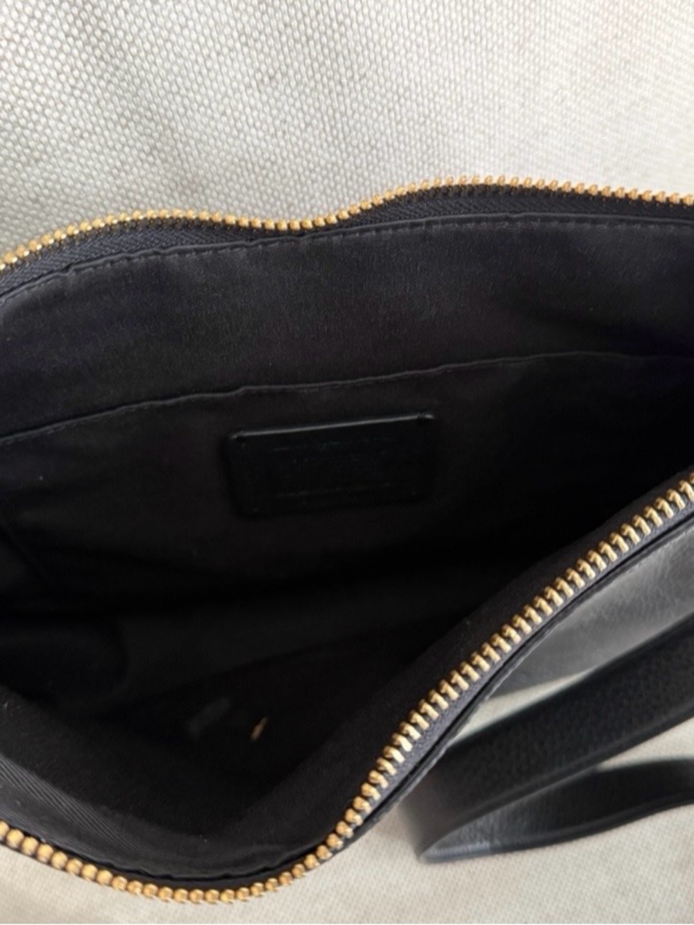 Coach Ellie Black Leather Swing Crossbody with Gold Hardware - Picture 4 of 4